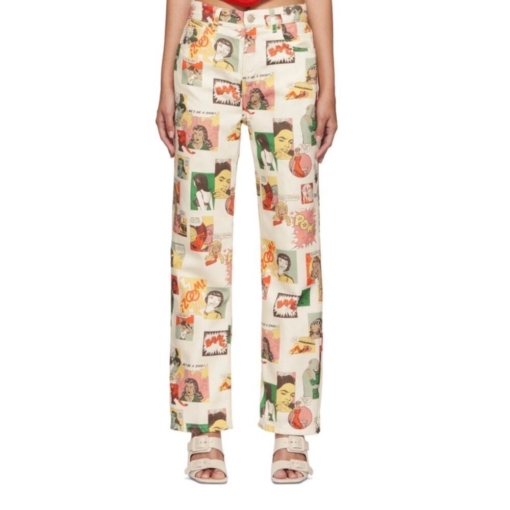 NEW NWT Reformation Jeans Comic High Rise Straight Leg Bottoms size 23